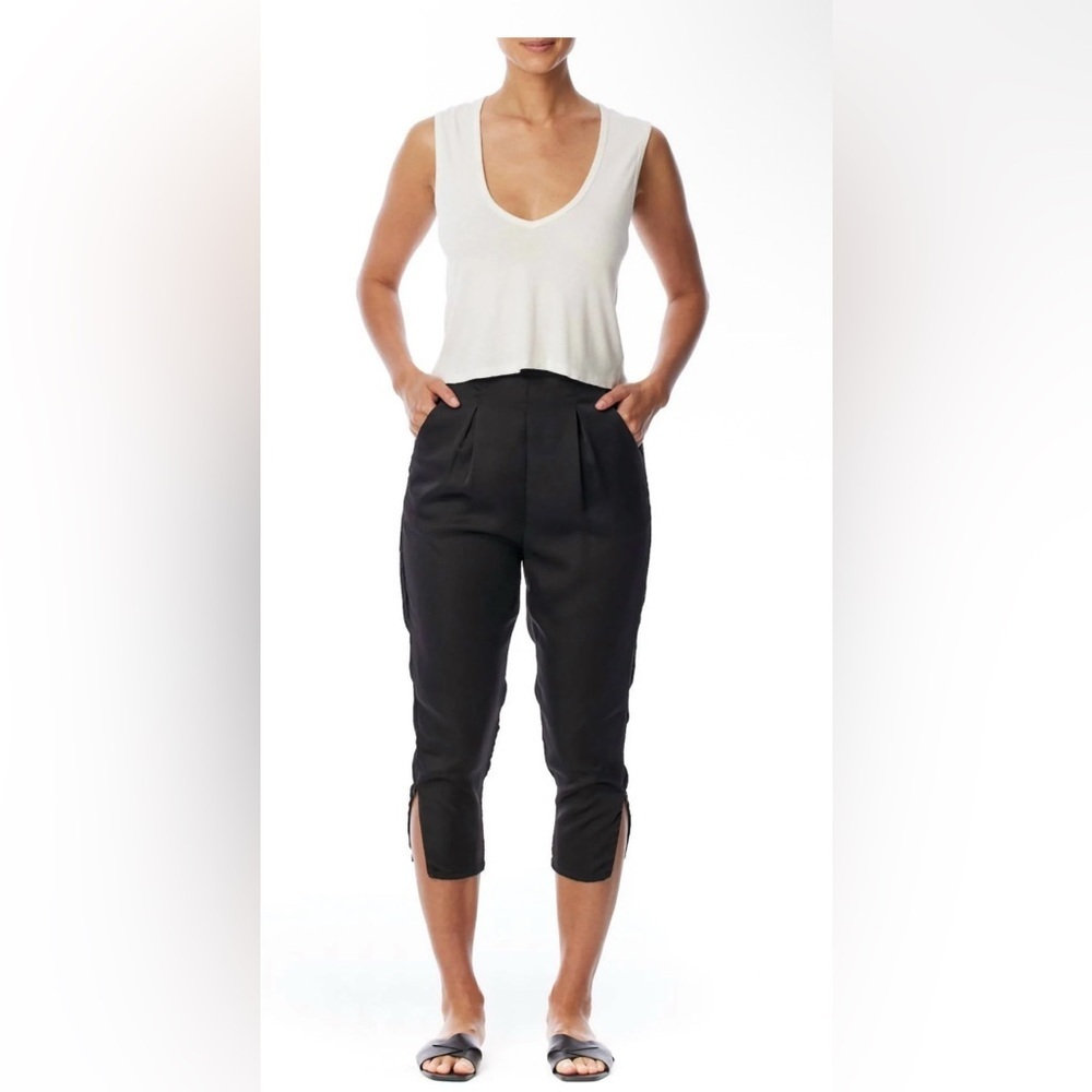 LBLC The Label - Brie Vegan Silk Pleated Pant. MEDIUM. NWT!